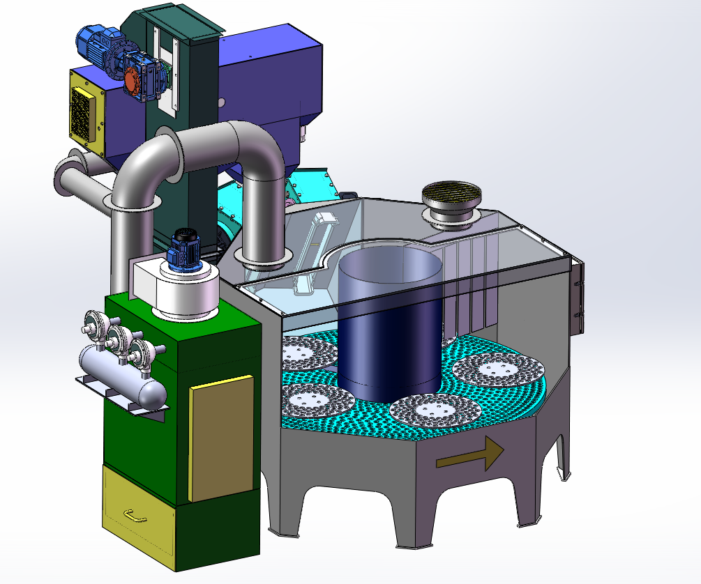 Double Rotary Table Design - CAD 1 - Rotary Table Shot Blasting Machine 3D Design Custom Rotary Table Shot Blasting Machine CAD Model: Double Rotary Table Design - CAD 1 by Jinwo Machinery